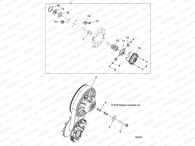 DRIVE TRAIN | DRIVE TRAIN, SECONDARY CLUTCH - A18SVE95BR (100744)