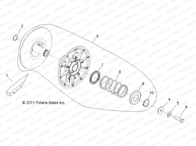 DRIVE TRAIN | DRIVE TRAIN, SECONDARY CLUTCH - R13TH90DG (49RGRCLUTCHDVN12DCREW)