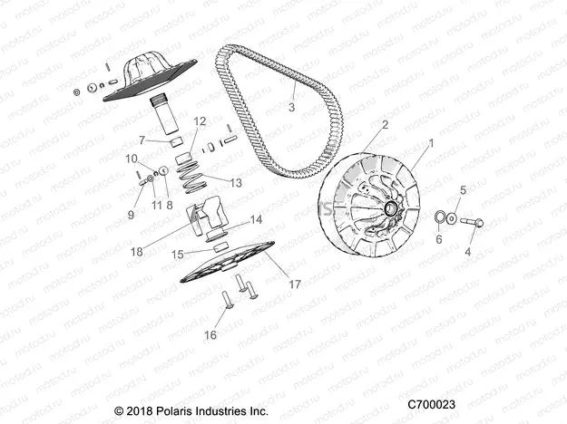 DRIVE TRAIN | DRIVE TRAIN, SECONDARY CLUTCH - R19RSU99A9/AD/B9/BD (C700023)