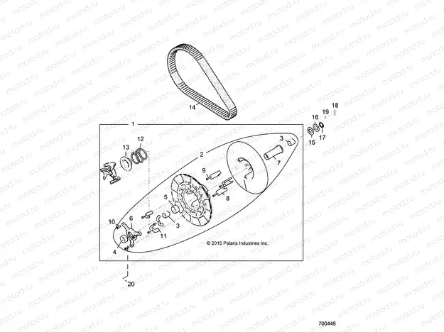 DRIVE TRAIN | DRIVE TRAIN, SECONDARY CLUTCH - Z16VDE92NH/NW (700448)