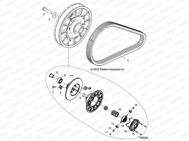 DRIVE TRAIN | DRIVE TRAIN, SECONDARY CLUTCH - Z16VFE99AF/AS/AM/M99AM (700926)