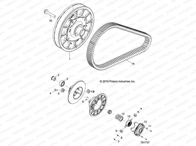 DRIVE TRAIN | DRIVE TRAIN, SECONDARY CLUTCH - Z18VBA87B2/E87BK/BU/LK/BR (701737)