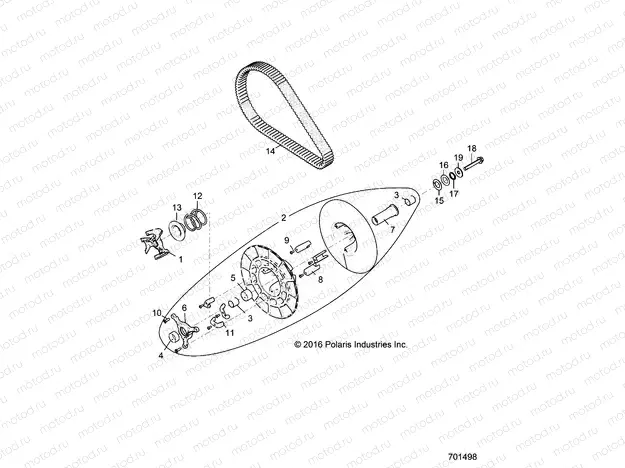 DRIVE TRAIN | DRIVE TRAIN, SECONDARY CLUTCH - Z18VFE92NB/NU (701498)