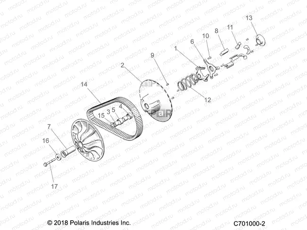 DRIVE TRAIN | DRIVE TRAIN, SECONDARY CLUTCH - Z20NAE92KL (C701000-2)