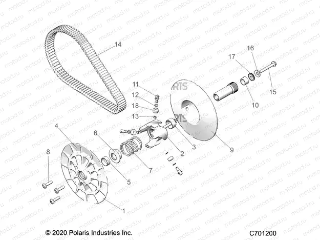 DRIVE TRAIN | DRIVE TRAIN, SECONDARY CLUTCH - Z20RA_92AC/BC/AK/BK/AR/BR/AE/BE/AH/BH/AT/BT (C701200)