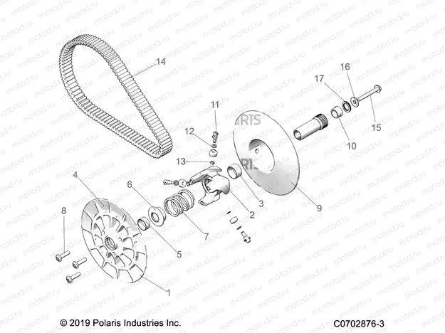 DRIVE TRAIN | DRIVE TRAIN, SECONDARY CLUTCH - Z20RAB92AC/BC/AR/BR/D92AC/BC/AR/BR (C0702876-3)