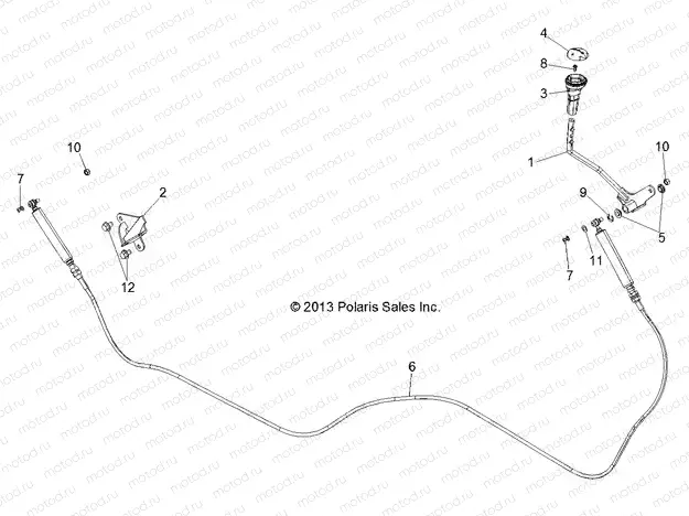 DRIVE TRAIN | DRIVE TRAIN, SHIFT LEVER AND CABLE - R151DPD1AA/2D (49BRUTUSLEVER13)
