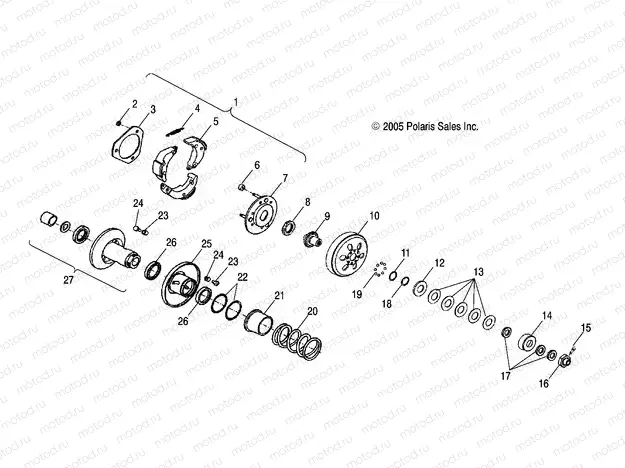 DRIVEN CLUTCH - A05PB20EA/EB/EC/ED (4999202449920244A11) | DRIVEN CLUTCH - A05PB20EA/EB/EC/ED (4999202449920244A11)