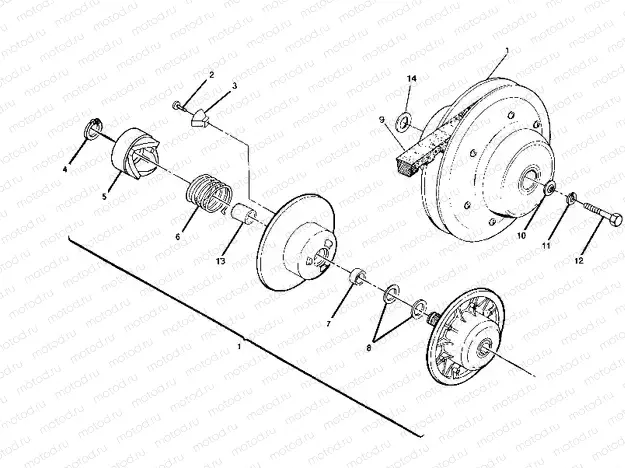 DRIVEN CLUTCH ASSEMBLY 250 6x6 / W928727 (4922842284032A) | DRIVEN CLUTCH ASSEMBLY 250 6x6 / W928727 (4922842284032A)
