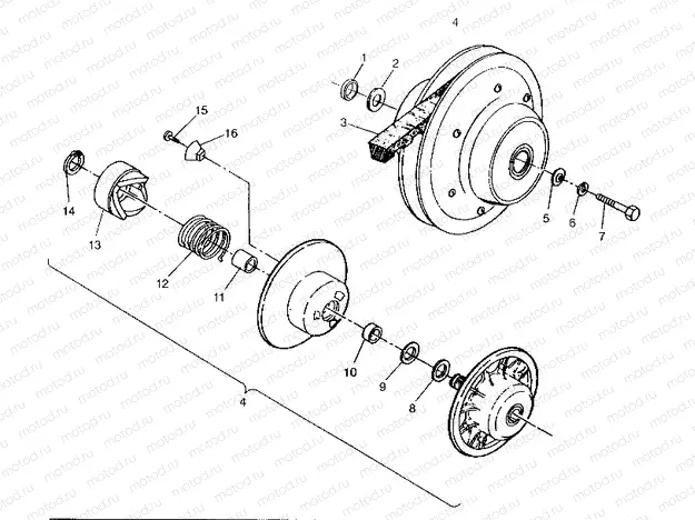 DRIVEN CLUTCH ASSEMBLY SWEDISH 4x4 400L S948140 (4926912691C003) | DRIVEN CLUTCH ASSEMBLY SWEDISH 4x4 400L S948140 (4926912691C003)