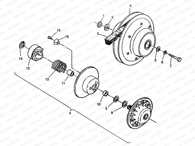 DRIVEN CLUTCH Magnum 6X6 - W968744 and Magnum 6X6 Swedish - S968744 (4936073607C010) | DRIVEN CLUTCH Magnum 6X6 - W968744 and Magnum 6X6 Swedish - S968744 (4936073607C010)