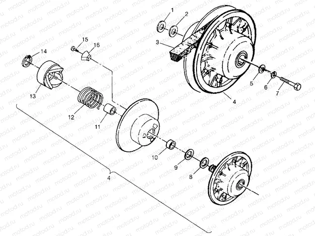 DRIVEN CLUTCH Trail Boss W968527 (4935883588B011) | DRIVEN CLUTCH Trail Boss W968527 (4935883588B011)