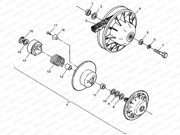 DRIVEN CLUTCH - W98AC42A (4945214521C005) | DRIVEN CLUTCH - W98AC42A (4945214521C005)