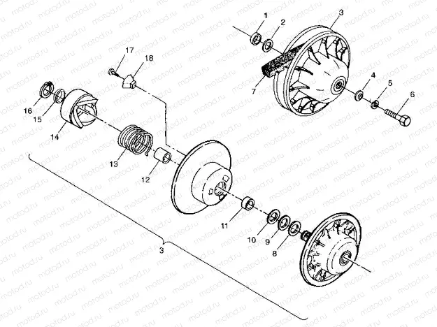 DRIVEN CLUTCH - W98BC50A (4944994499b014) | DRIVEN CLUTCH - W98BC50A (4944994499b014)