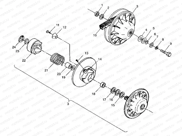 DRIVEN CLUTCH - W98CH50A(C)(D)(E)(F) (4950135013c005) | DRIVEN CLUTCH - W98CH50A(C)(D)(E)(F) (4950135013c005)