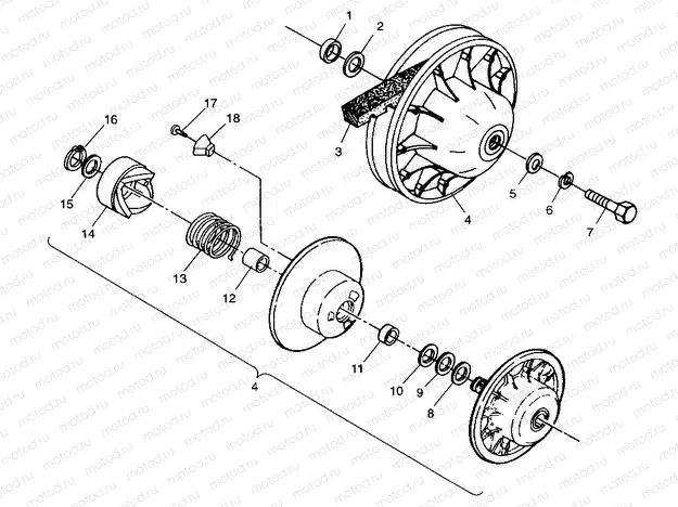 DRIVEN CLUTCH XPLORER 400L W98CC38C (4945414541C003) | DRIVEN CLUTCH XPLORER 400L W98CC38C (4945414541C003)