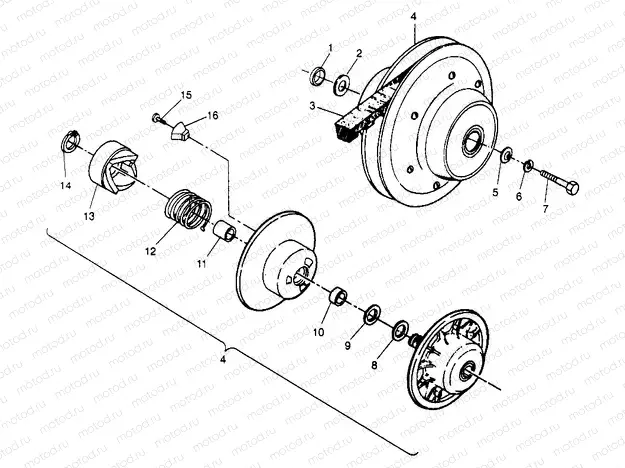 DRIVEN CLUTCH XPRESS 300 W969530 and XPRESS 400 W969540 (4935923592C006) | DRIVEN CLUTCH XPRESS 300 W969530 and XPRESS 400 W969540 (4935923592C006)