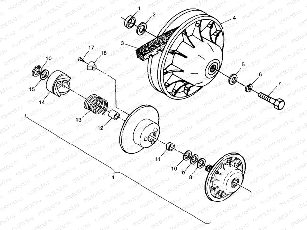 DRIVEN CLUTCH XPRESS 300 W98CA28C (4945364536B014) | DRIVEN CLUTCH XPRESS 300 W98CA28C (4945364536B014)