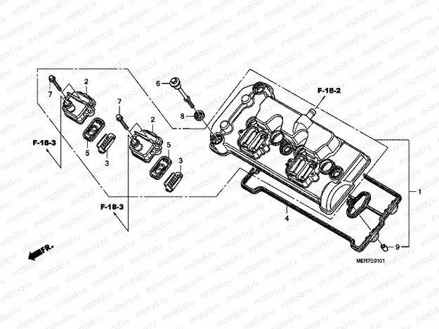 E-1-1 VALVE COVER (CBF600S8 / SA8 / N8 / NA8)