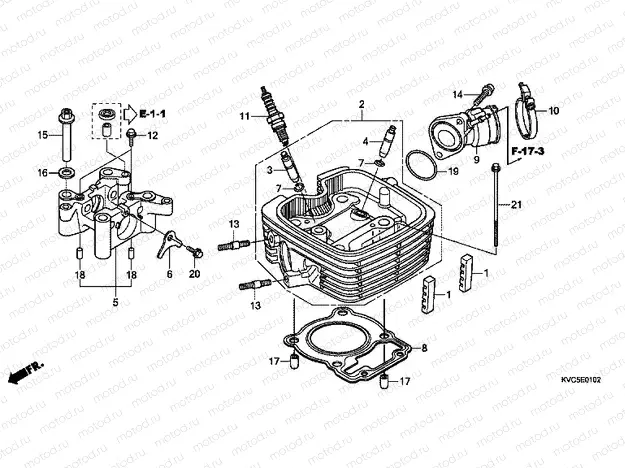 E-1-2 CYLINDER HEAD (GLH125SH)