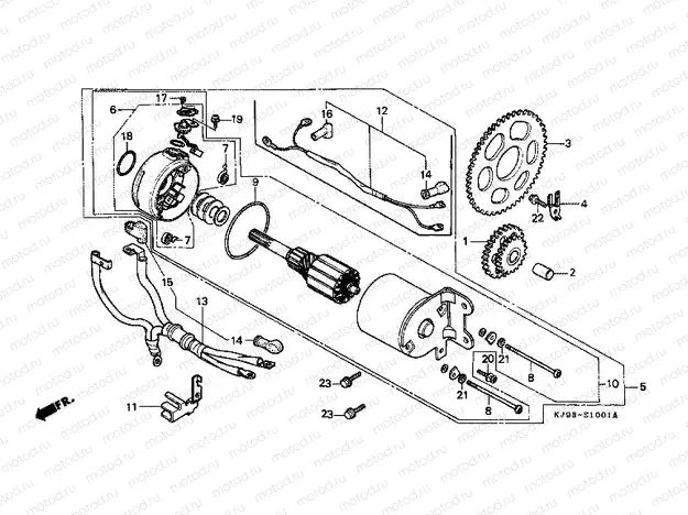 E-10-1 STARTER ENGINE (CH125G / J / L / M / N / P / R)