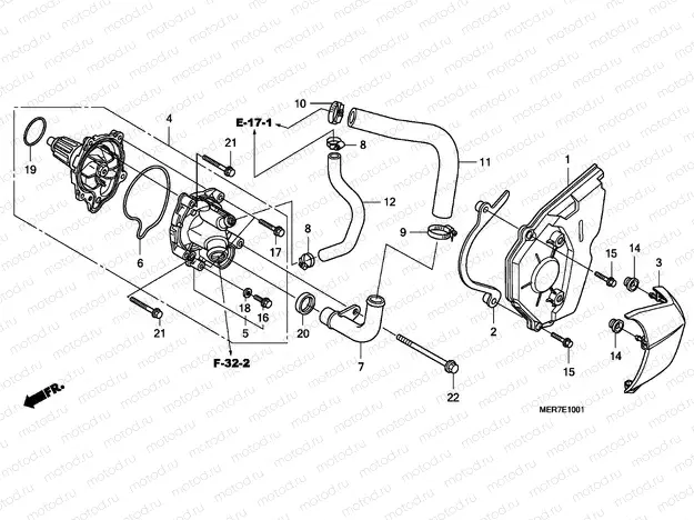 E-10-1 WATER PUMP (CBF600S8 / SA8 / N8 / NA8)