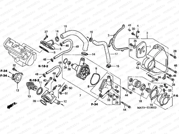 E-10-1 WATER PUMP (W / X / Y / 1/2/3/4)