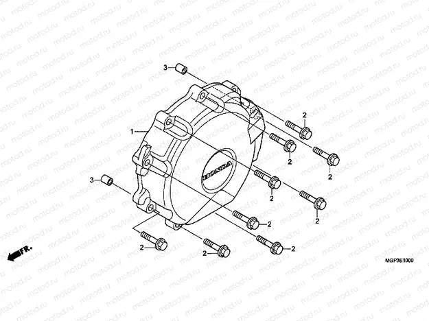 E-10 A.C. GENERATOR COVER (CBR1000RRC / D / E-EXCEPT MA / S)