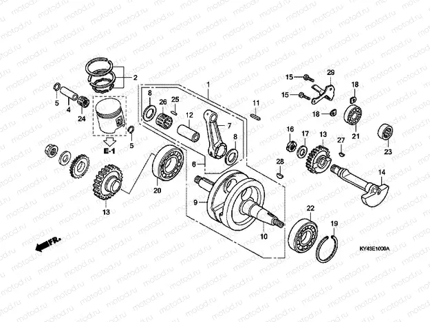 E-10 CRANKSHAFT / PISTON