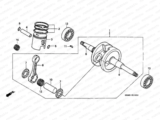 E-10 CRANKSHAFT / PISTON