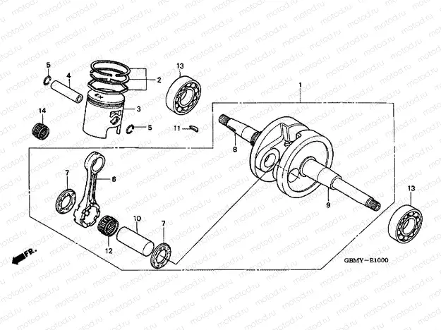 E-10 CRANKSHAFT / PISTON