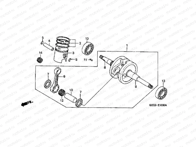 E-10 CRANKSHAFT / PISTON