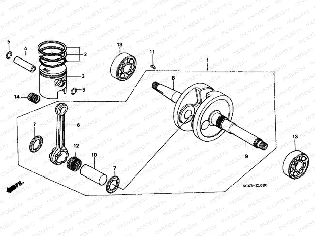 E-10 CRANKSHAFT / PISTON