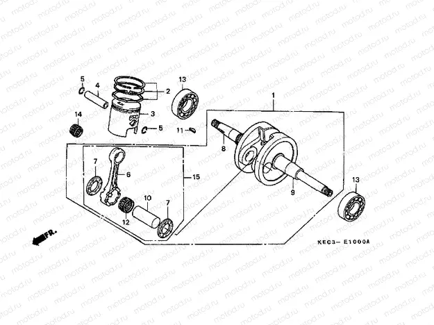 E-10 CRANKSHAFT / PISTON
