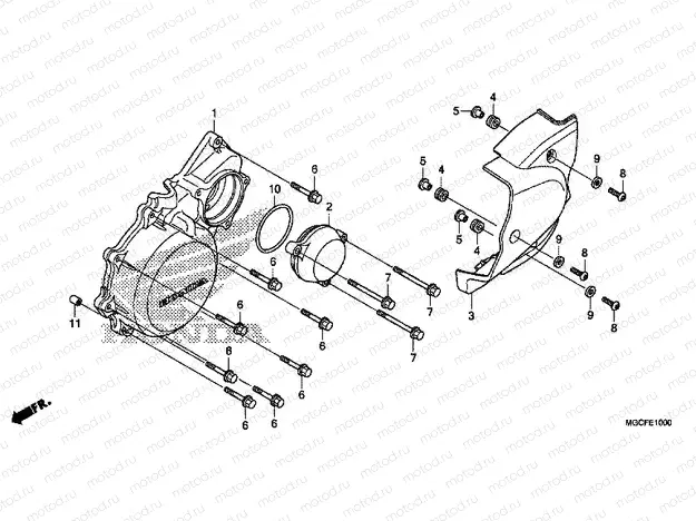 E-10 LEFT CRANKCASE COVER