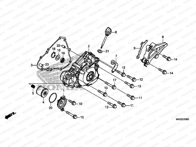 E-10 LEFT CRANKCASE COVER