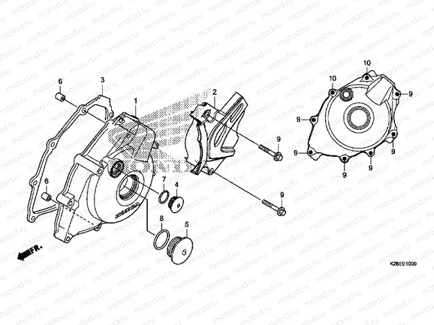 E-10 LEFT CRANKCASE COVER