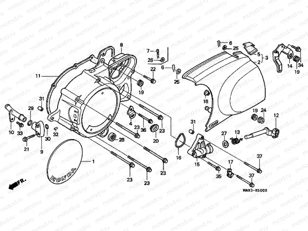 E-10 LEFT CRANKSHAFT COVER