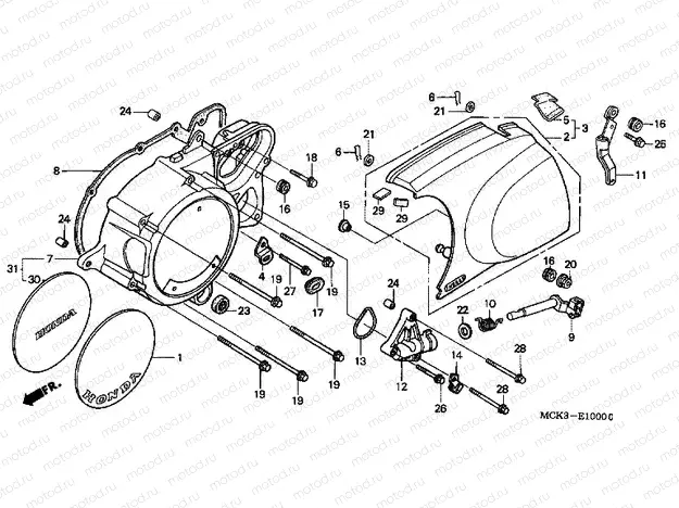 E-10 LEFT CRANKSHAFT COVER