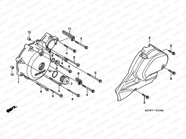 E-10 LEFT CRANKSHAFT COVER