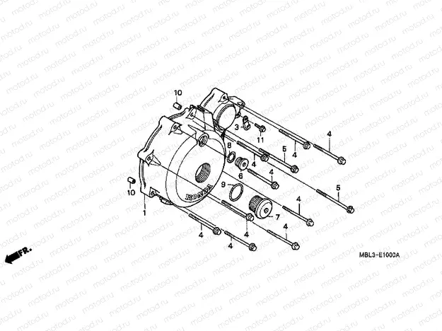 E-10 LEFT CRANKSHAFT COVER