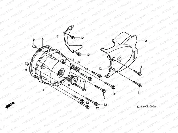 E-10 LEFT CRANKSHAFT COVER