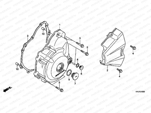 E-10 LEFT CRANKSHAFT COVER