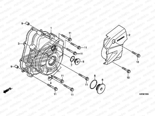 E-10 LEFT CRANKSHAFT COVER
