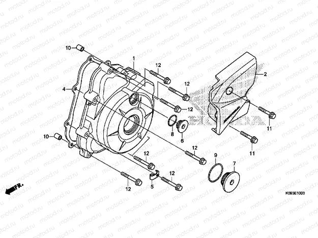 E-10 LEFT CRANKSHAFT COVER