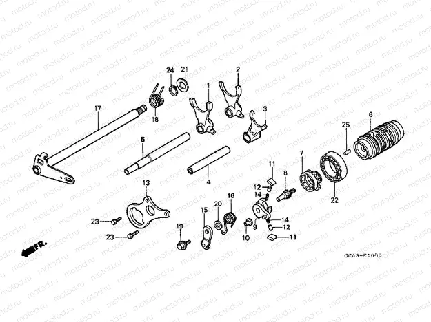 E-10 TRANSMISSION DRUM / CLUTCH FORK