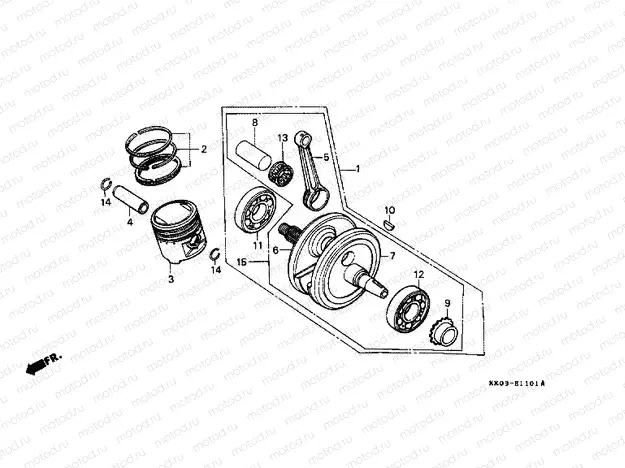E-11-1 CRANKSHAFT / PISTON / BALANCER (2)