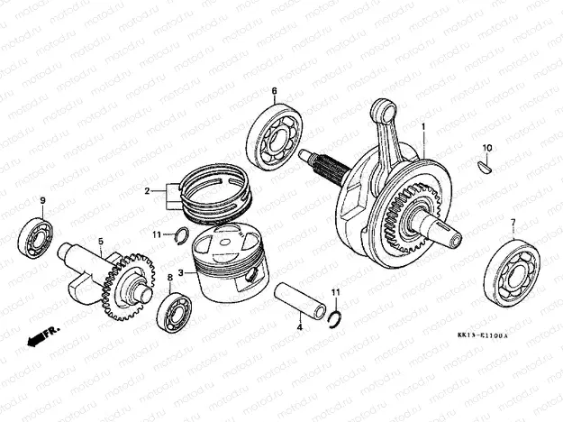 E-11 CRANKSHAFT / PISTON