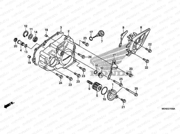 E-11 LEFT CRANKSHAFT COVER