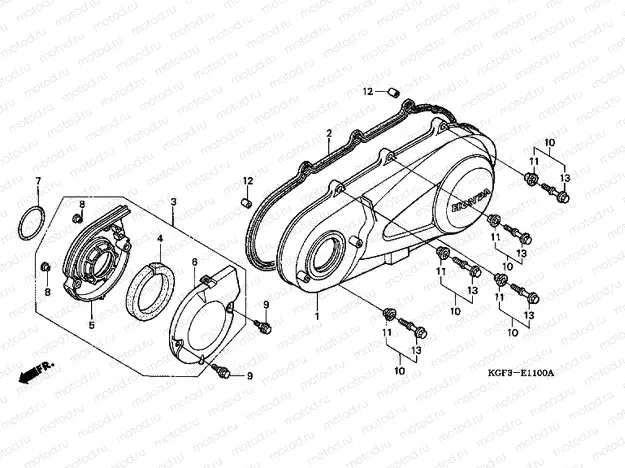 E-11 LEFT CRANKSHAFT COVER